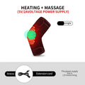 Woman wearing the heated elbow support sleeve with heat therapy glow