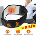 Man wearing self-heating lumbar back support belt over shirt