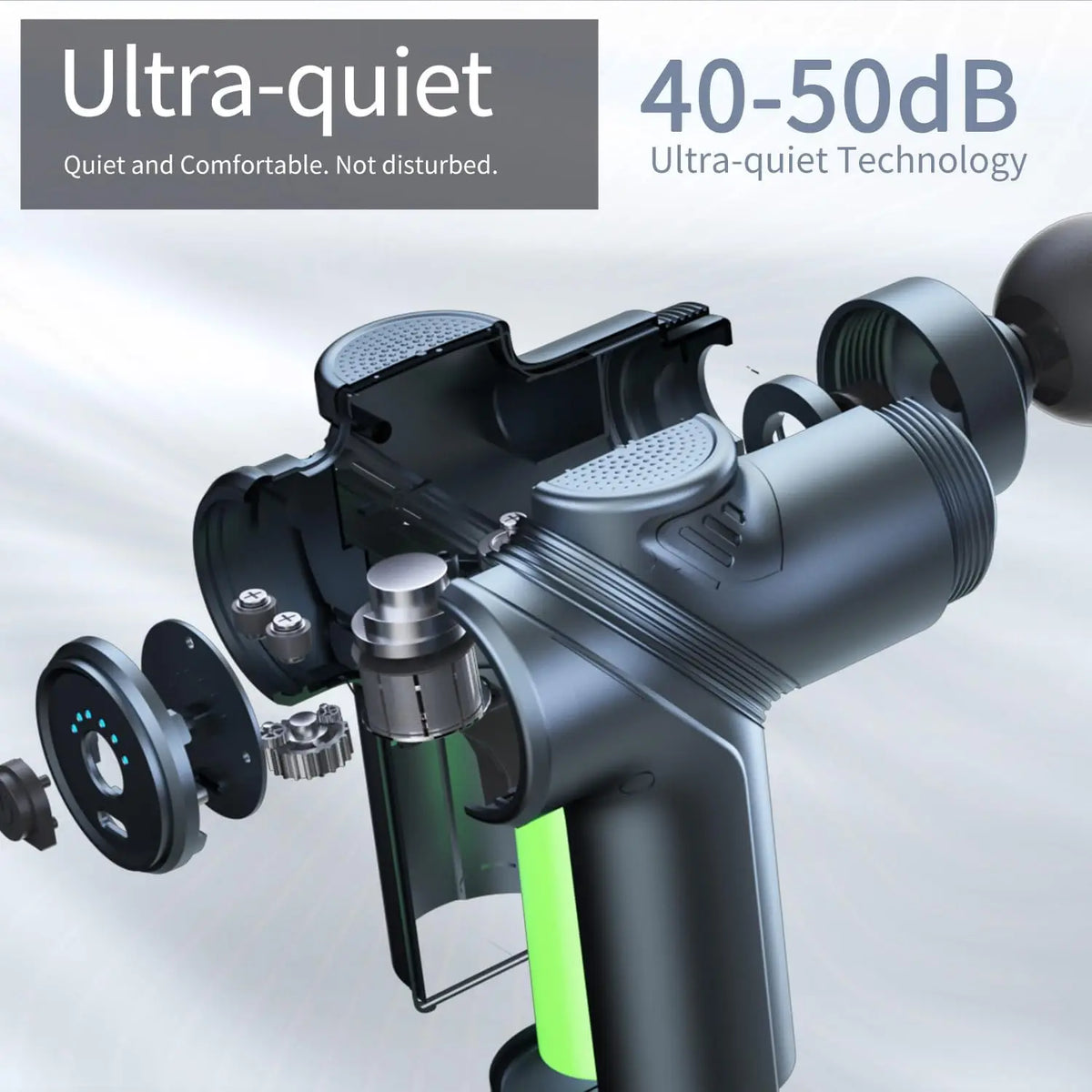 Mini massage gun held in hand