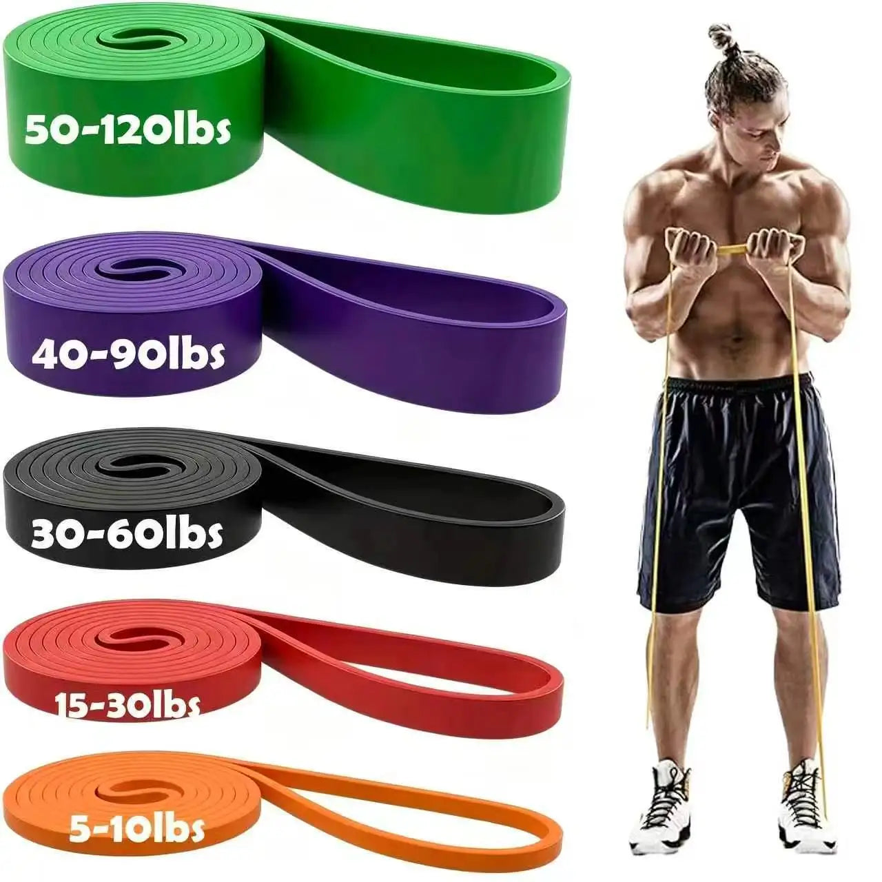 5-piece resistance band set with weight levels