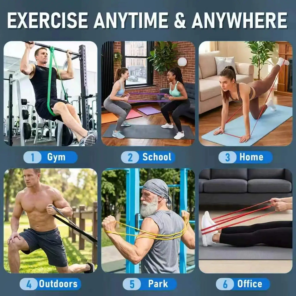 Man building strength with a resistance band