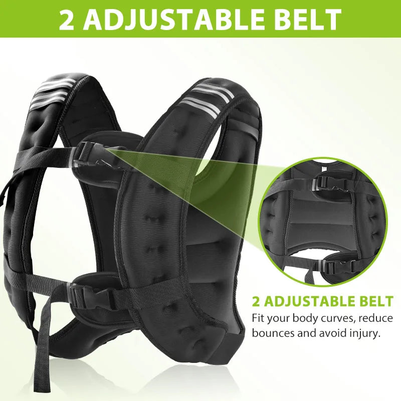 Weighted vest reflective strap detail